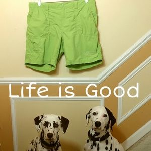 Life is Good Green Nylon Shorts size XL